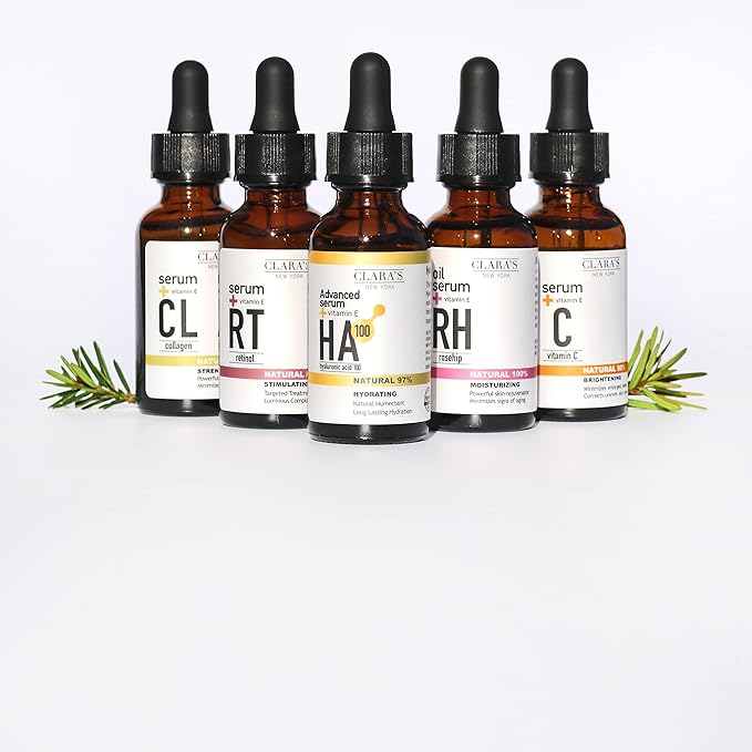 CLARA'S NEW YORK Retinol Facial Serum with Vitamin E β Anti-Aging, Wrinkle & Fine Line Reduction β Hydrating Face Serum β 30ml / 1 fl oz β Made in USA