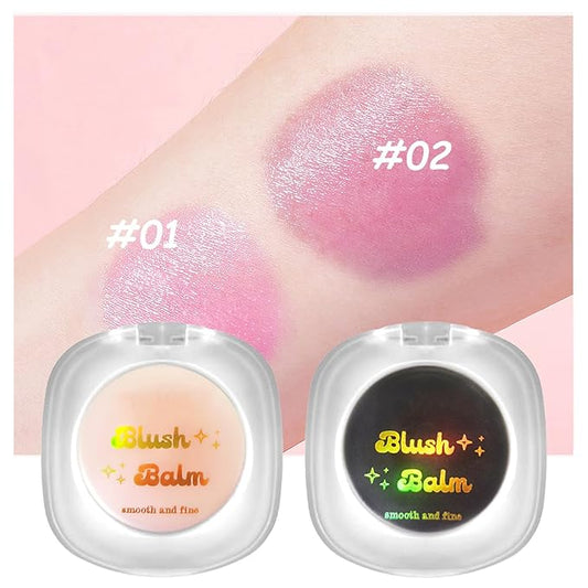 Color Changing Blush,Magical Temperature Change Powder Blusher Cream For Cheeks οΌEyes And Lips Tint Makeup,Lasting Moisturizing Rouge, Brightening, High Gloss Black Powder Blusher Cream (#02 Rose)