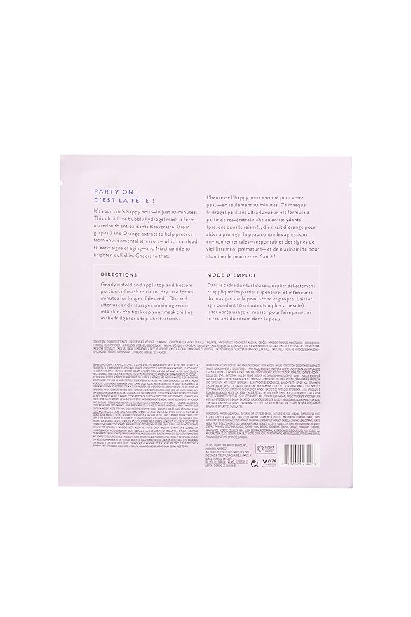 Patchology Brightening Gel Face Mask with Resveratrol and Niacinamide Bubbly - hydrogel Face Mask protects and brightens face while supporting an even skin tone. 1 count.