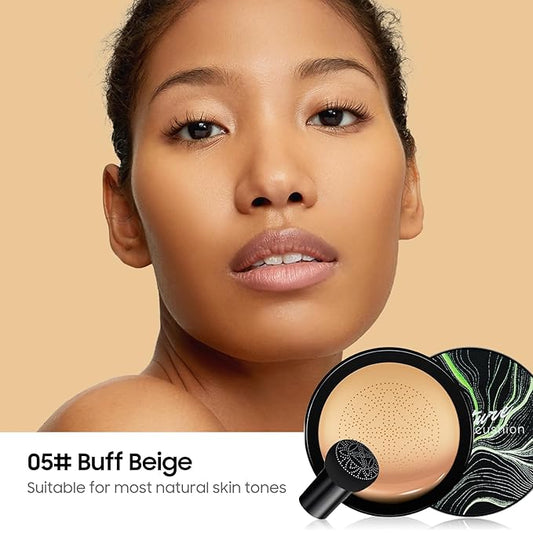 Air Cushion CC Cream - Moisturizing BB Cream Foundation Makeup Long Lasting Matte Concealer Cushion Foundation for Even Skin Tone, Ideal Mothers Day Gifts (Buff Beige)