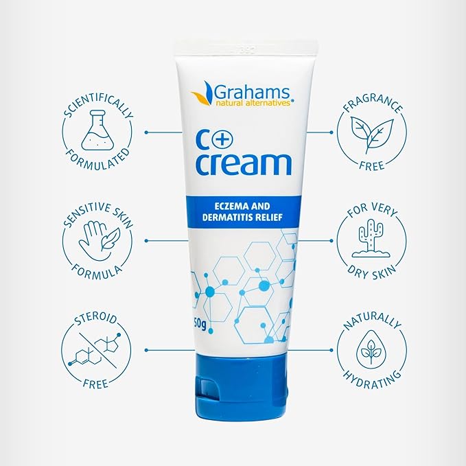 C+ Eczema Cream for Adults - Eczema Lotion for Extremely Dry Skin, Redness, Itch Relief & Dermatitis with Manuka Honey & Calendula | Clinically Proven & Steroid-Free (1 x 4.23oz)
