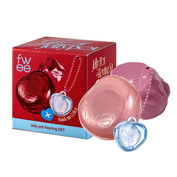 Glowy Jelly Pot + Keychain SET | Dewy Jelly Lip & Blush Color, Tinted Glow Jelly Balm, Dewy Buildable Finish β Milky (Creamy Pink) | 0.14 oz