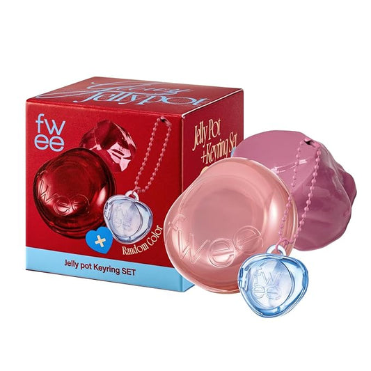 Glowy Jelly Pot + Keychain SET | Dewy Jelly Lip & Blush Color, Tinted Glow Jelly Balm, Dewy Buildable Finish β Milky (Creamy Pink) | 0.14 oz