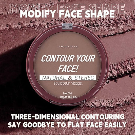 Natural Matte Dark Brown Cream Contour Palette β Lightweight, Blendable Monochrome Powder, Base for All Skin Tones, Face Makeup for Women & Men, Vegan, Cruelty-Free, Paleta de Contorno en Crema Mate