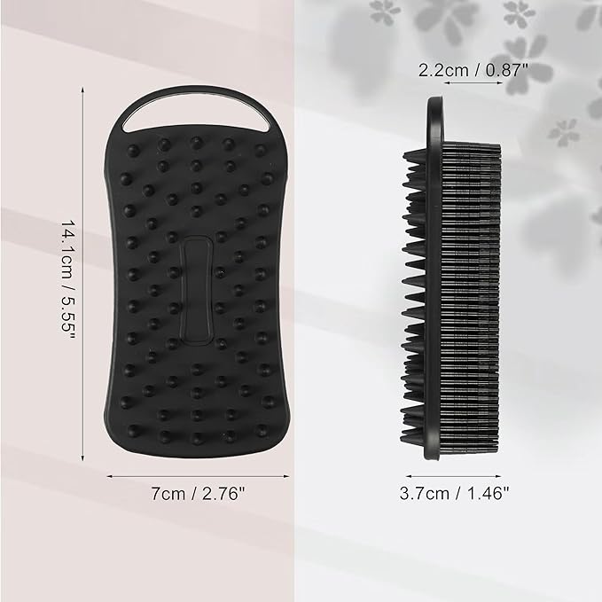VOCOSTE Silicone Body Scrubber, 2 in 1 Body Brush Hair Scalp Massager, Soft Body Scrubbers for Use in Shower, Lathers Well Exfoliating Body Scrubber for All Skin Types, Black
