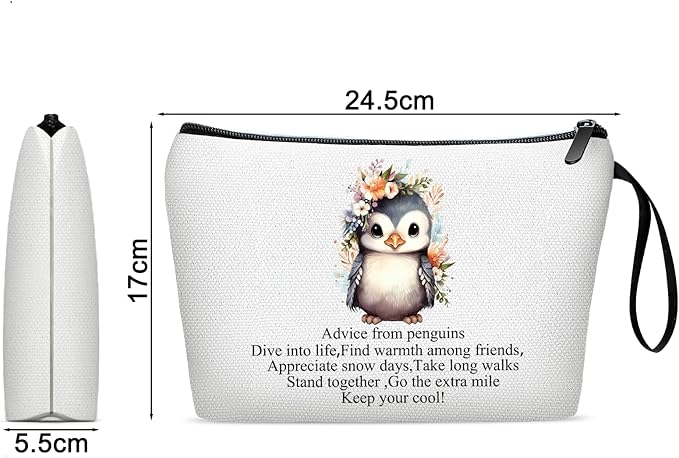 Penguin Gifts for Women Penguin Cosmetic Bag for Women Pouch Penguin Makeup Bag Penguin Cosmetic Bag Penguin Spirit Gift (White penguins gifts)