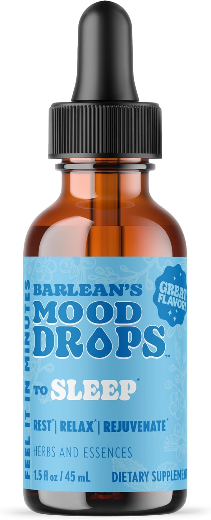 Barlean's Mood Booster Supplement, Sleep Liquid Drop Supplement for Men and Women, Magnesium and Melatonin, Adaptogen Herbs Drops, 1.5 oz
