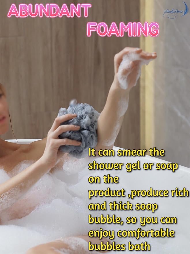 Bath Loofah Pack Sponge of 6 - Exfoliating Shower Sponge Bath Shower Loofah Sponge Body Wash Loofahs Bath Sponge Bath Pouf Body Pouf Scrubber loofah Sponge 6 - Exfoliating Shower Sponge Bath loofah