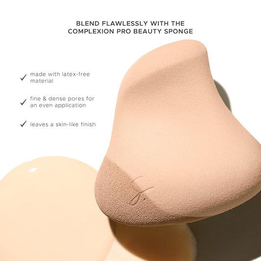Complexion Pro Beauty Blender Sponge, Peach, Single - Ergonomic Makeup Sponge and Beauty Blender, Essential Make up and Blending, Multipurpose Makeup Kit Facial Sponge