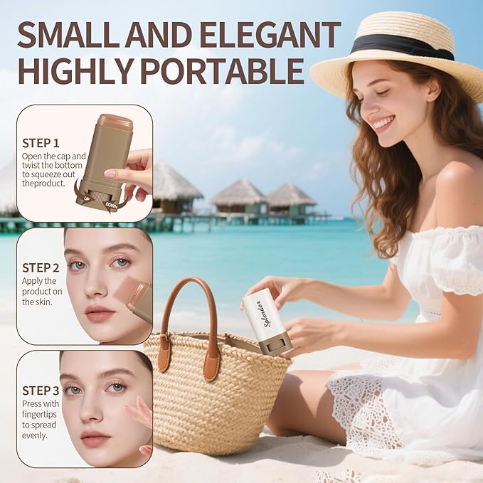 Splendor Serum Enhanced Skin Tinted Balm, Solid Tinted Moisturizing Serum Contour Stick Foundation Face Stick splendor balm, Natural Makeup for WomenοΌ3#οΌ