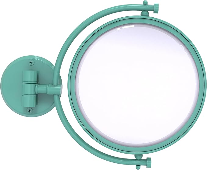 Allied Brass WM-4/4X-SFG 8 Inch Wall Mounted Make-Up Mirror 4X Magnification, Sea Foam Green