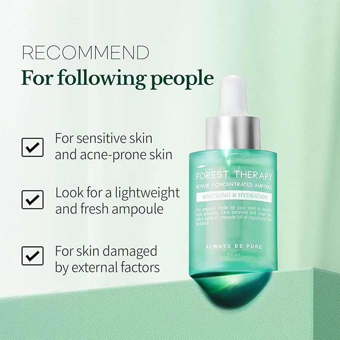 Hydrating Korean Serum with Centella Asiatica & Hyaluronic Acid Serum | Barrier Repair Ampoule for Sensitive & Acne-Prone Skin, Lightweight Facial Serum, 1.69oz(50ml)
