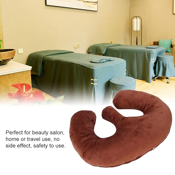 YOUTHINK Beauty Salon Chest Pillow, Beauty Salon Breast Support Pillow SPA Massage Chest Pillow Cushion Purple (Dark Coffee)