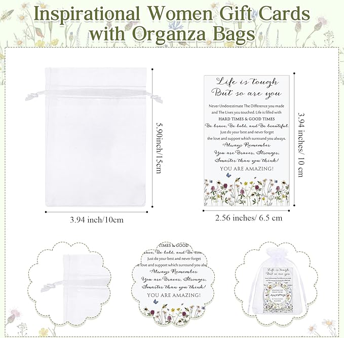 Geetery Inspirational Compact Mirror Gifts for Women Bulk Small Flower Makeup Pocket with Card Bag Double Sided Folding Mirror for Purse CNA Week Wedding Return Bridal Shower, 4 Styles(12 Sets)