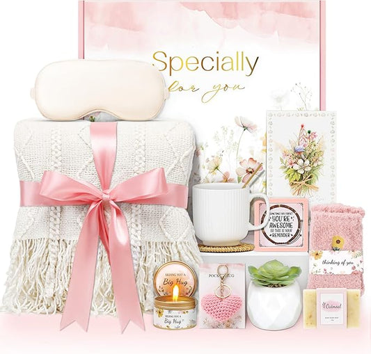 Get Well Gifts for Women Self Care Gifts, Sympathy Gift Baskets Spa Gifts Set, Thinking of You Inspirational Hug in a Box Gifts for Mom Her Friend Sister Wife Girlfriend