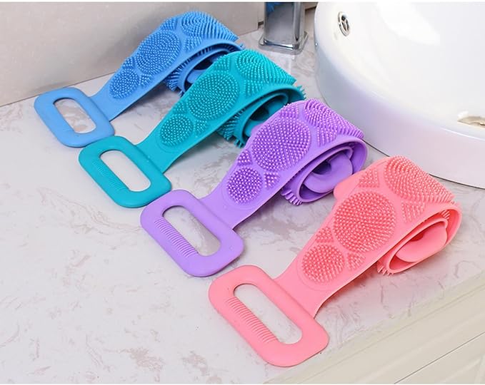 2 Pack Silicone Back Bath,Bath & Body Brush, Back Body Bath Towel,Powerful Stain Removing and exfoliating Back Pulling Strip, Adult Men and Women Back Bath Towel