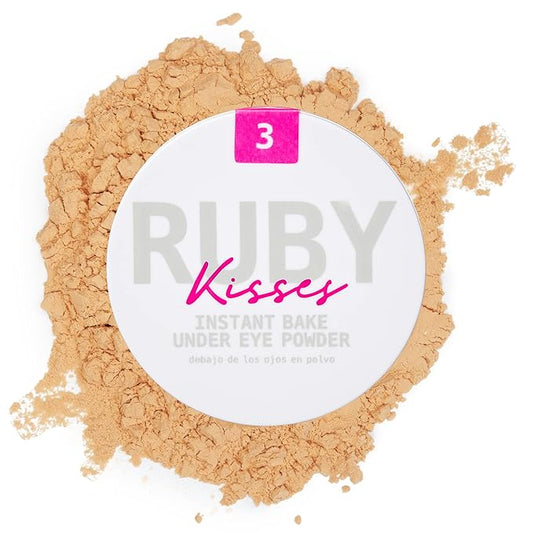 Ruby Kisses Instant Bake Undereye Powder - Vegan, Cruelty Free Powder for Brightening Eyes and Smudge-Free Makeup (Earth)