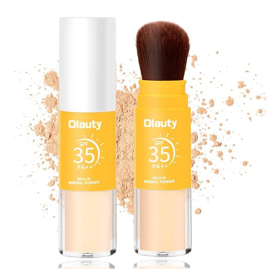 Mineral Sunscreen Setting Powder SPF 35,Medium,Brush on Powder Sunscreen for Face, Oil Control Natural Finish,Lightweight Breathable for Face,Scalp & Hair(Medium)