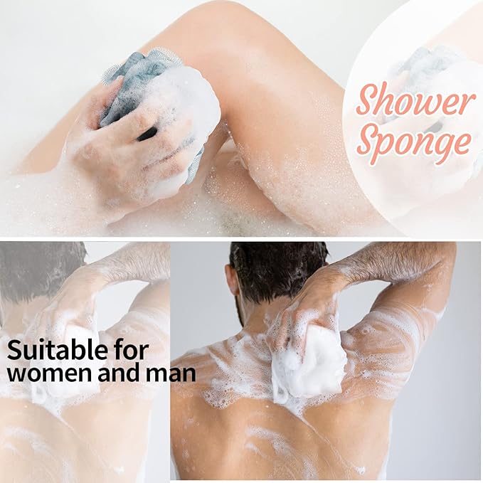 100 Pieces Bath Sponge Shower Loofahs Bulk 30g Soft Net Body Scrubber Sponge Ball Exfoliating Body Shower Pouf Bath Scrunchies for Men and Women (Regular Color)