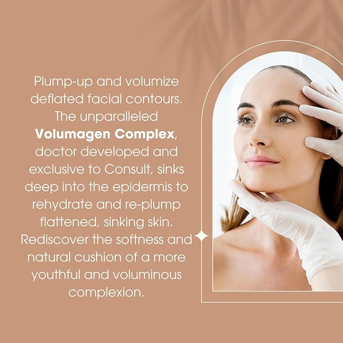 Consult Beaute VOLUMAGEN Volumizing Collagen Facial Cream with Hyaluronic Acid, Anti-Aging, Skin Plumping Moisturizer, Hydrates & Boost Elasticity, For Face, Neck and DΓ©colletΓ© 1.7 oz