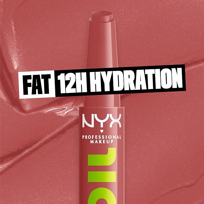 NYX PROFESSIONAL MAKEUP Fat Oil Slick Click, Lightweight, Buildable Pigmented Vegan Lip Balm - Profile Pic (Pink)