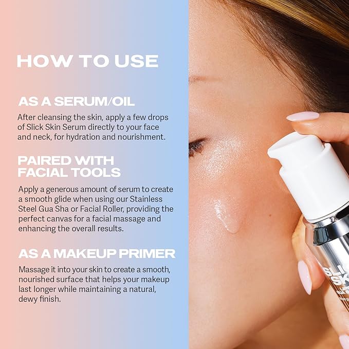 Sacheu Slick Skin Gua Sha Oil β Moisturizing and Anti Aging Squalane Oil for Face and Body Massage, Moisturizing and Hydrating Facial Serum with Essential Lipids β Vegan & Fragrance Free Face, 30 ml