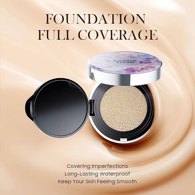 Air Cushion CC Cream Foundation - BB Cream Face Makeup Foundation for Natural Skin Radiant & Moisturizing Skin, Easy Application, Create Long-Lasting & Waterproof Face Makeup (Natural, 3.21 Ounce)