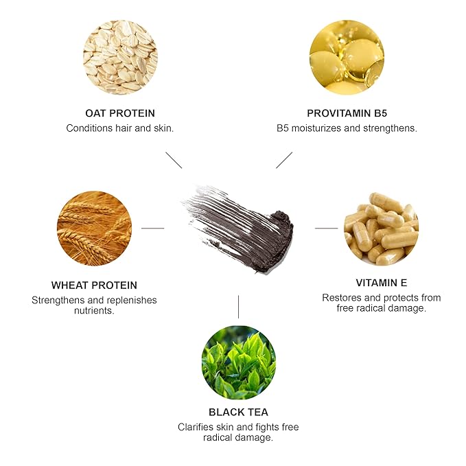 100% PURE Ultra Lengthening Mascara Dramatic Intense Volume & Length Natural Fruit Pigmented Voluminous Eyelash Makeup No Clumping, Smudging or Flaking - Vegan, Dark Chocolate Color - 0.35 oz