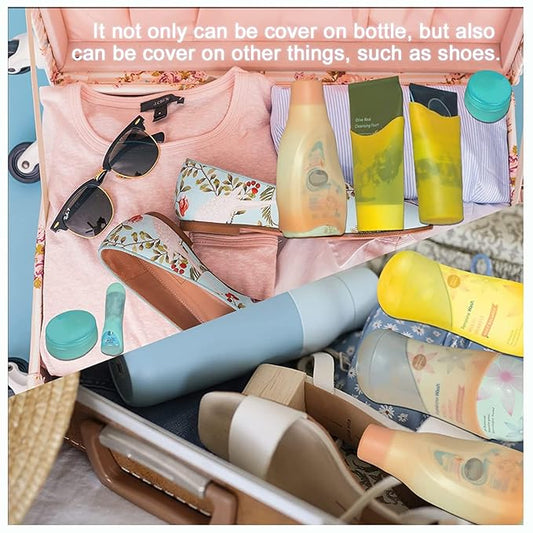 18 Pack Silicone Bottle Covers Travel Essentials for Women Men, Beach Vacation Essentials, Travel Size Toiletries Accessories, Cruise Ship Essentials 2025, Must Haves, Leak Proofing