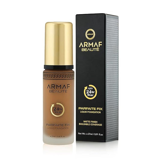 Armaf Beautรฉ Parfaite Fix Liquid Foundation Makeup - Water Resistant, Lasts Up To 24 Hours | Mocha, 27 ml/0.91 fl.oz