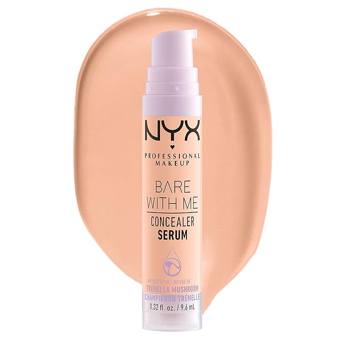 NYX PROFESSIONAL MAKEUP Bare With Me Concealer Serum, Up To 24Hr Hydration - Medium Vanilla