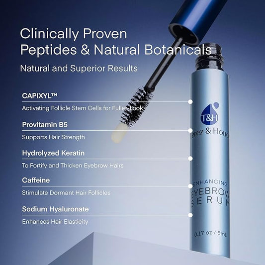 Eyebrow Growth Serum - Natural Eyebrow Serum and Enhancer for Thicker Brows and Grow Bows Faster, Longer, Fuller - 5mL