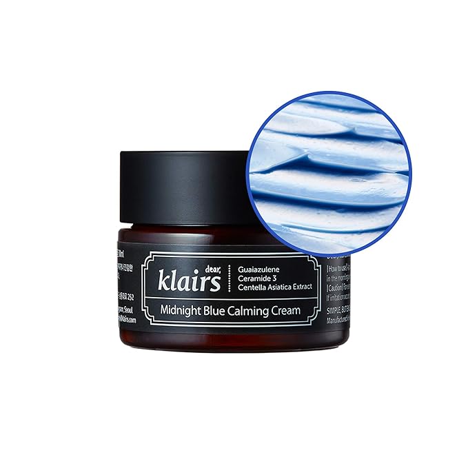 DearKlairs Midnight Blue Calming Cream β Soothing Face Moisturizer for Oily & Sensitive Skin, Redness Relief & Hydrating, Lightweight Texture, 1.01 Fl Oz