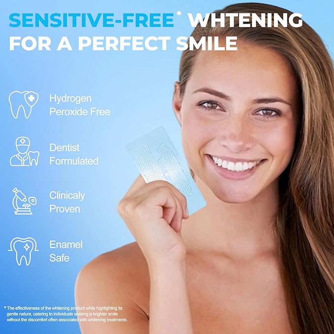 Teeth Whitening Strips 70 Strips (35 Count Pack) -Extra Large Quantity,Enamel-Safe for Sensitive Teeth,White Strips for Teeth Whitening, 35 Treatments/ 5 Weeks Supply,Peroxide Free (70) (70)