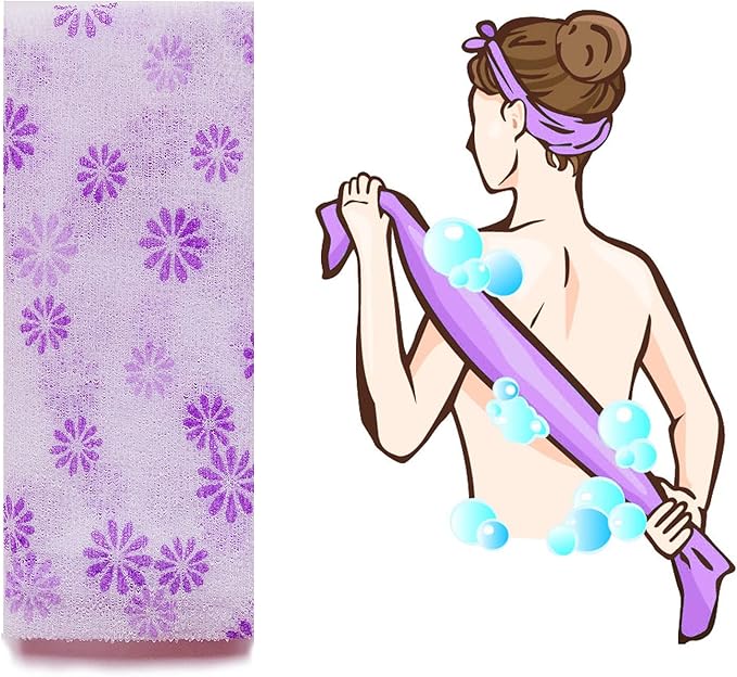 Premium Large Back Scrubber (Floral-Violet)