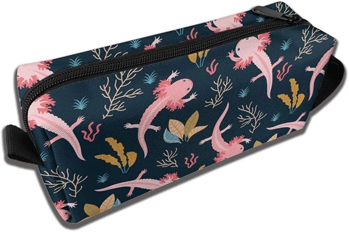 Axolotl Large Makeup Bag Adorable Travel Cosmetic Toiletry Organizer Case for Women
