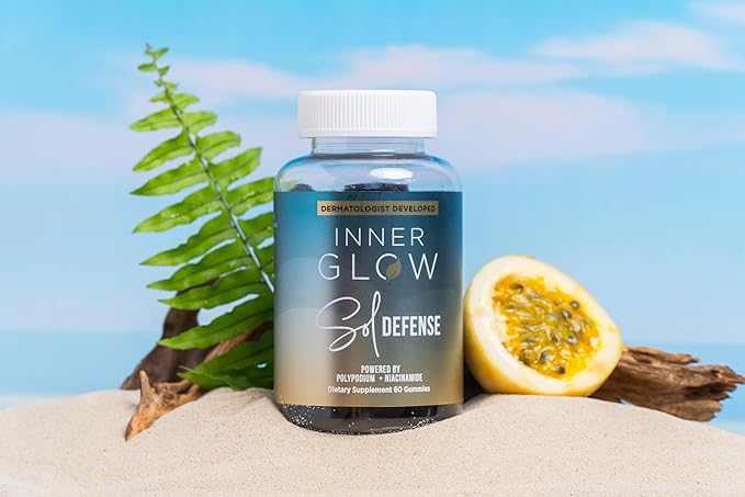 Sol Defense Gummies β Dermatologist & Plastic Surgeon-Formulated Skin Resilience Vitamin Supplement with Polypodium Leucotomos & Niacinamide, Passion Fruit Flavor, 60 Sugar-Free Gummies