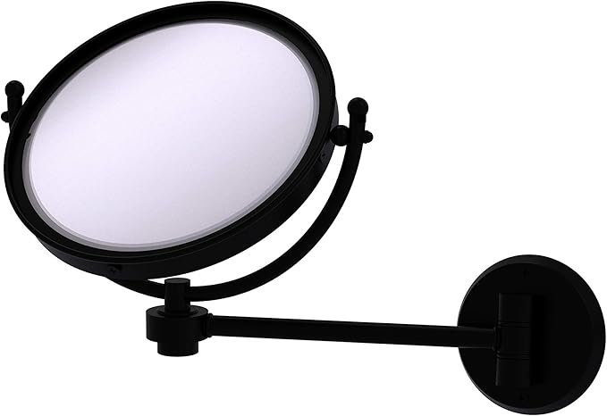 Allied Brass WM-5/5X 8 Inch Wall Mounted 5X Magnification Make-Up Mirror, Matte Black