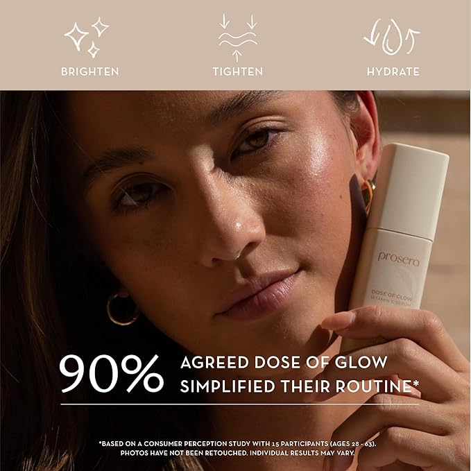 Dose of Glow Vitamin C Serum- Hydrating and Brightening Serum with Peptides, Hyaluronic Acid, Niacinamide and CoQ10. Firms Skin and Reduces Dark Spots and Fine Lines. 1 fl oz