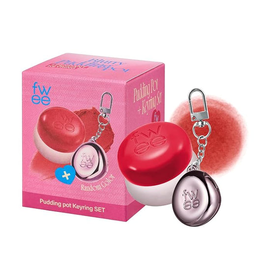 Blurry Pudding Pot + Keychain SET | Airbrushed Blush & Lip, Buildable Pigment, Long-lasting, Lightweight, Easy to Blend, Natural Soft Matte Finish Makeup β Ambitious (Warm Red) | 0.17 oz