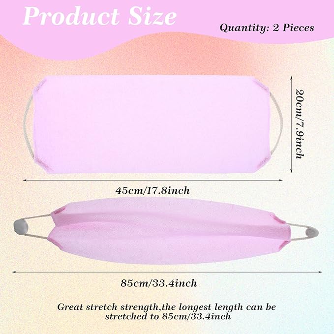 2 Pcs Back Scrubber for Shower, Back Washer with Handles for Men & Women, Double-Side Use Exfoliate Washcloth Bath Tool to Scrub Your Body (Pink and Blue)