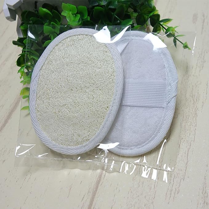 2pcs Exfoliating Loofah Sponges Pads - Natural Luffa Body Scrubbers for Shower & Bath