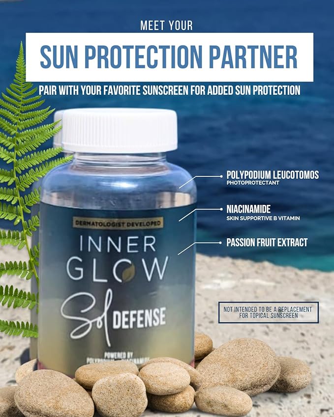 Sol Defense Gummies β Dermatologist & Plastic Surgeon-Formulated Skin Resilience Vitamin Supplement with Polypodium Leucotomos & Niacinamide, Passion Fruit Flavor, 60 Sugar-Free Gummies
