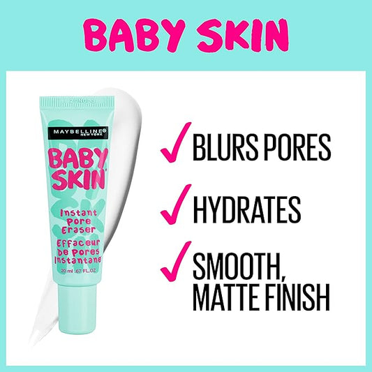 Maybelline Baby Skin Instant Pore Eraser Primer Makeup, Clear, 1 Count