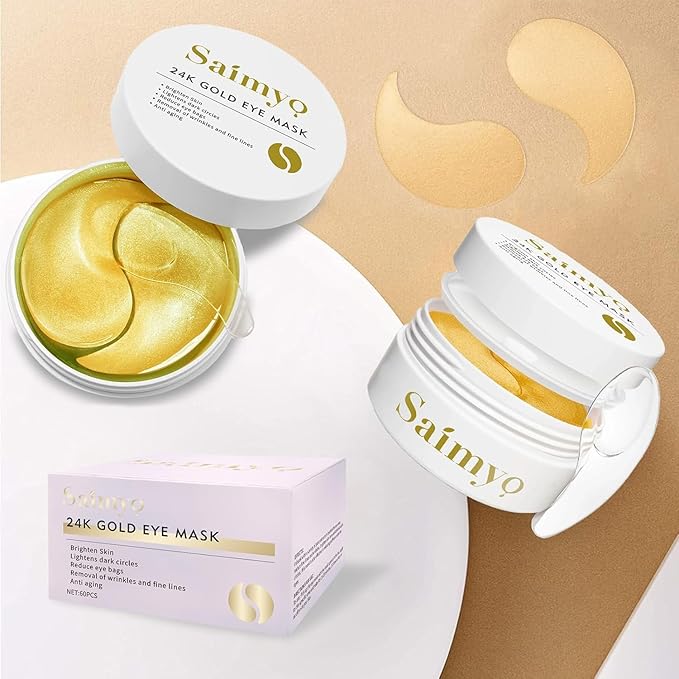 24K GOLD Eye Maskβ 60 Pcs - Gold Under Eye Mask Retinol & Collagen - Puffy Eyes and Dark Circles Treatments β Look Younger and Reduce Wrinkles and Fine Lines Undereye, Improve and Firm eye Skin