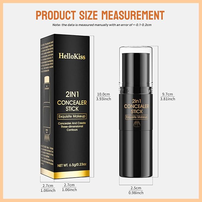 2 In 1 Highlighter Makeup Stick with Built-In Brush, Glow Highlighter Stick Makeup for Face and Body, Long Lasting, Waterproof, Matte (#03)