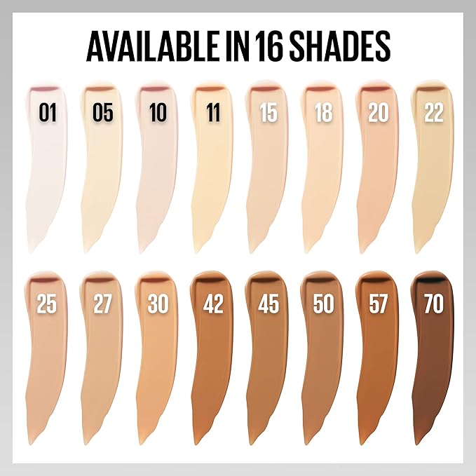 Maybelline Super Stay Liquid Concealer Makeup, Full Coverage Concealer, Up to 30 Hour Wear, Transfer Resistant, Natural Matte Finish, Oil-free, Available in 16 Shades, 30, 1 Count