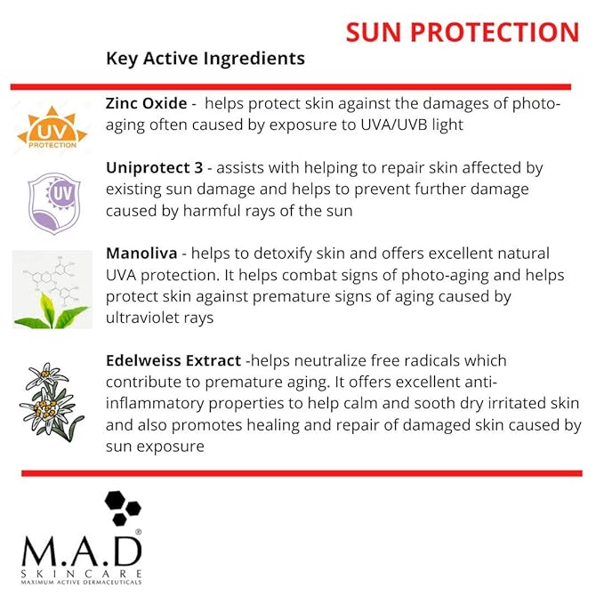 M.A.D SKINCARE MAXIMUM ACTIVE DERMACEUTICALS SOLAR PROTECTION: Photo Guard SPF 30 Anti-Aging Daily Moisturizer - 50g