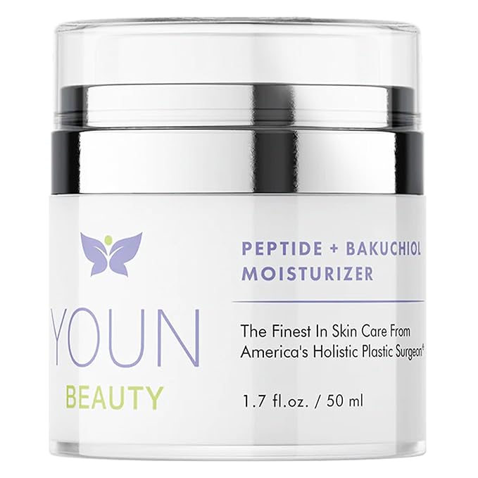 YOUN Beauty Peptide + Bakuchiol Moisturizer by Holistic Dr. Anthony Youn β Paraben-Free Retinol-Alternative Face Moisturizer to Support Collagen Production, Skin Hydration and Elasticity, 50ml