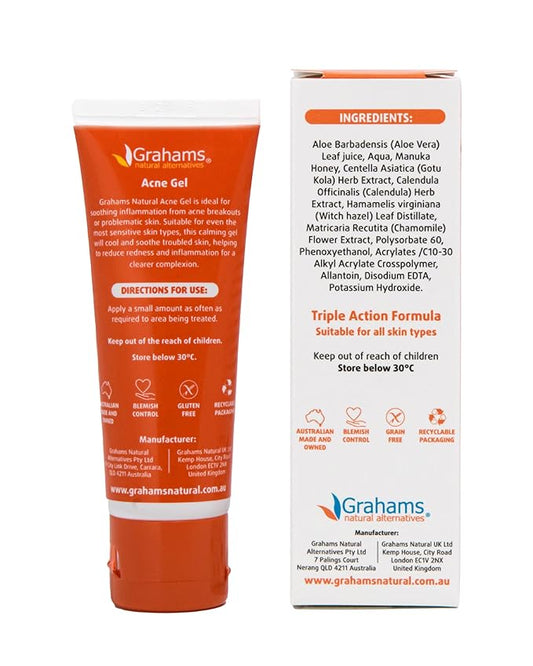 Acne Gel Morning & Night Spot Treatment Pimple Cream for Face, Back & Body - All Natural with Witch Hazel, Honey, Aloe Vera, for Oily Skin & Blemish Control (1.06 oz)